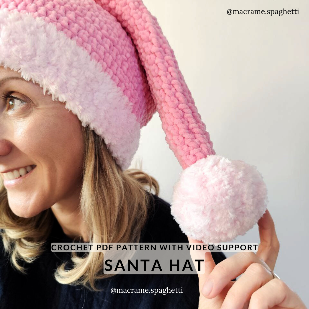 Santa Hat Crochet Pattern - ENGLISH