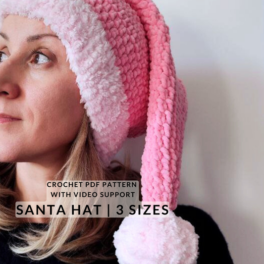 Crochet Santa Hat Pattern - PDF Download - ENGLISH