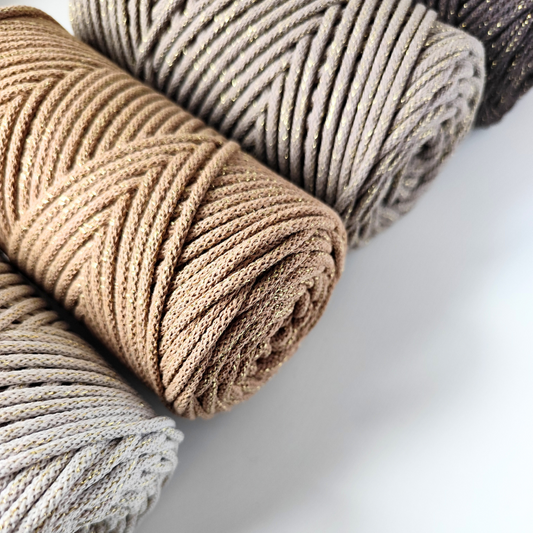 Corda Intrecciata con Glitter 4 mm | 100 metri