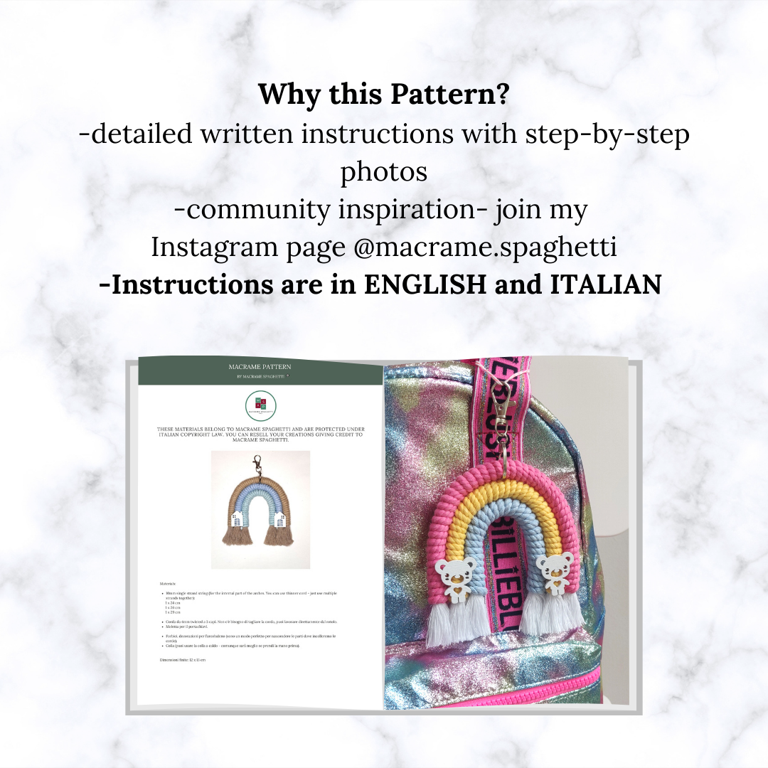 Macrame DIY Rainbow Pattern - PDF Download - ENGLISH | ITALIANO