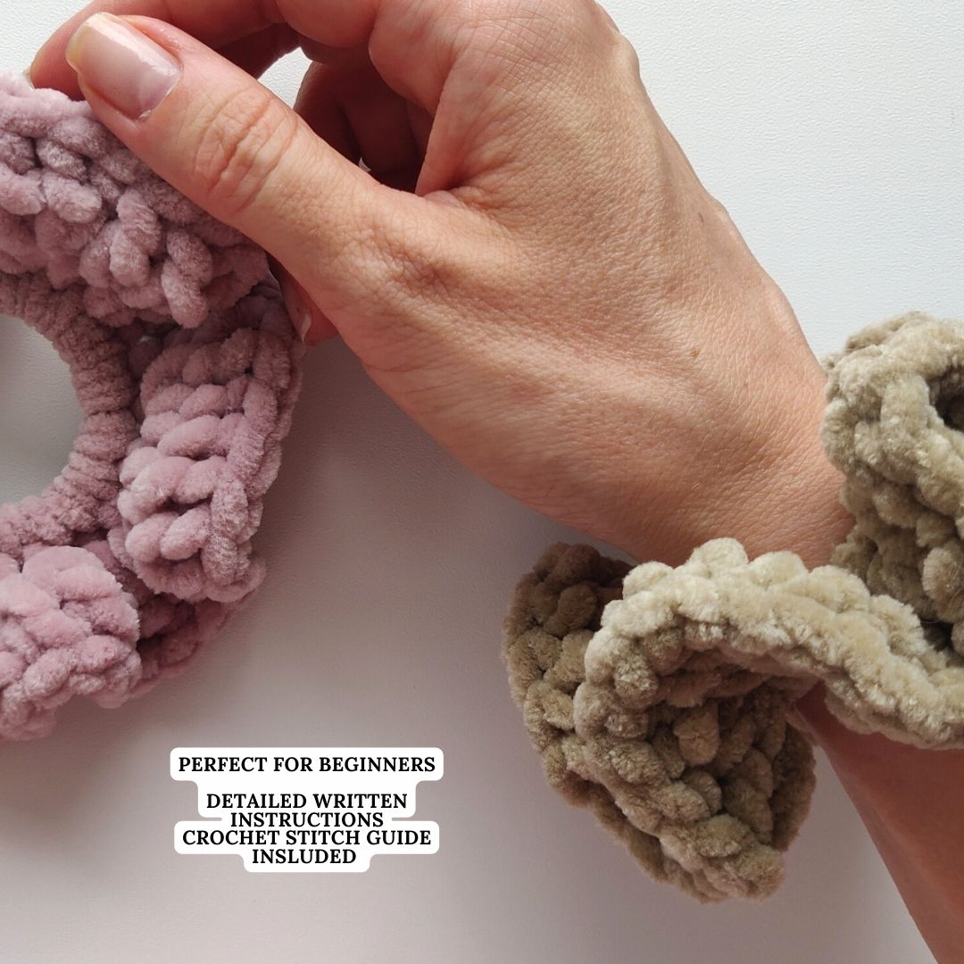 Crochet Scrunchie "Aurora" - PDF Pattern - ENGLISH