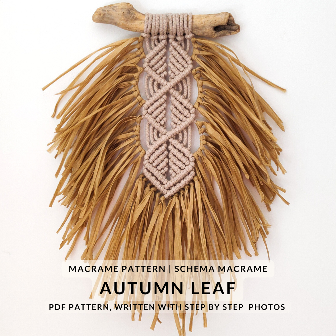 Macrame Leaf Pattern - PDF Download - ENGLISH | ITALIAN