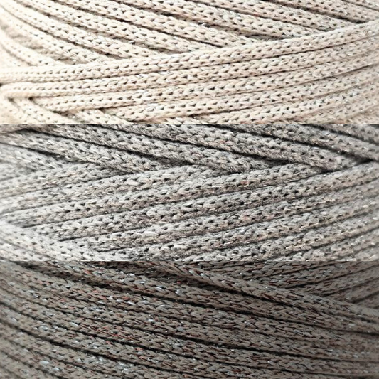 4mm Braided Cotton Cord Glitter "Lea"