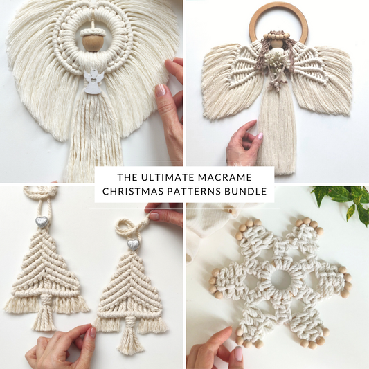 Macrame Christmas Patterns Bundle | DIY Macramé Christmas Ornaments Pattern - ENGLISH