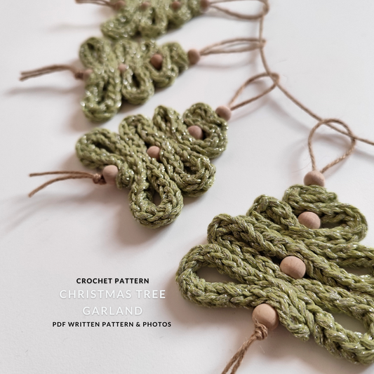 Crochet Christmas Tree Garland PATTERN - PDF Download - ENGLISH | ITALIAN