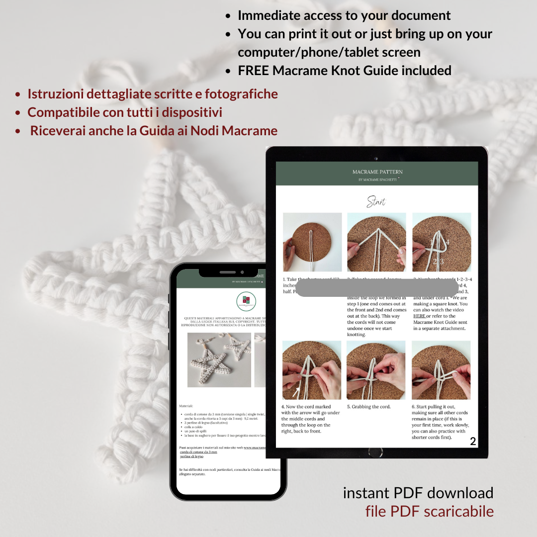 Schema Macramè Stella  - ITALIANO