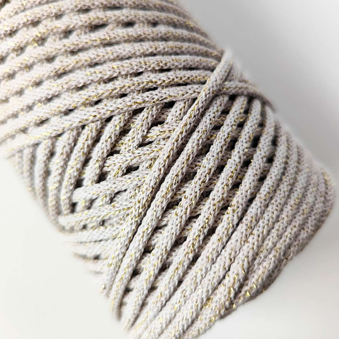 Macrame Spaghetti 4mm_cordino braided _avena_oro 100 m