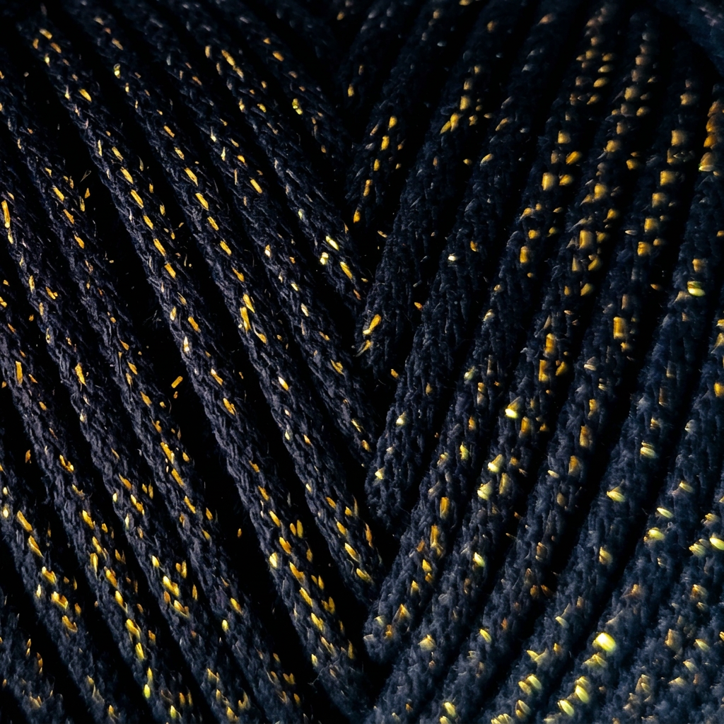 Macrame Spaghetti 4mm_cordino braided nero oro 100 m per borse accessori