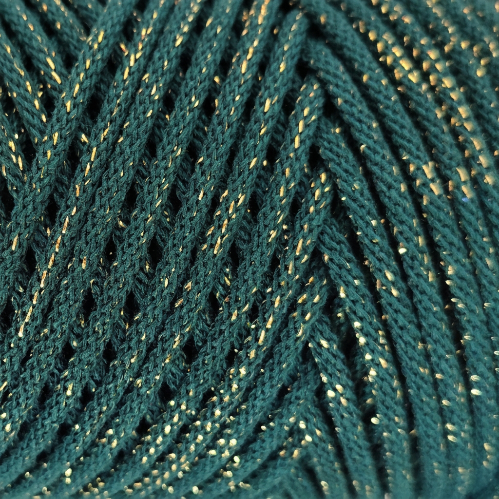 Macrame Spaghetti 4mm_cordino braided verdone oro 100 m per borse accessori