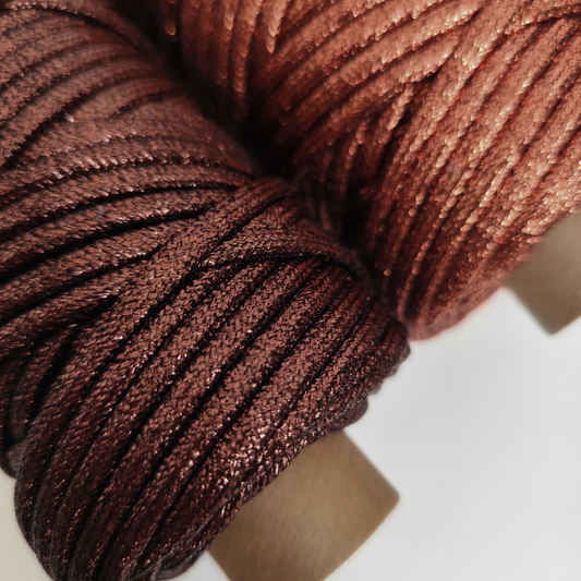 Macrame Spaghetti Corda Galassia 5 mm 50 metri color cioccolato e terracotta per uncinetto e macrame