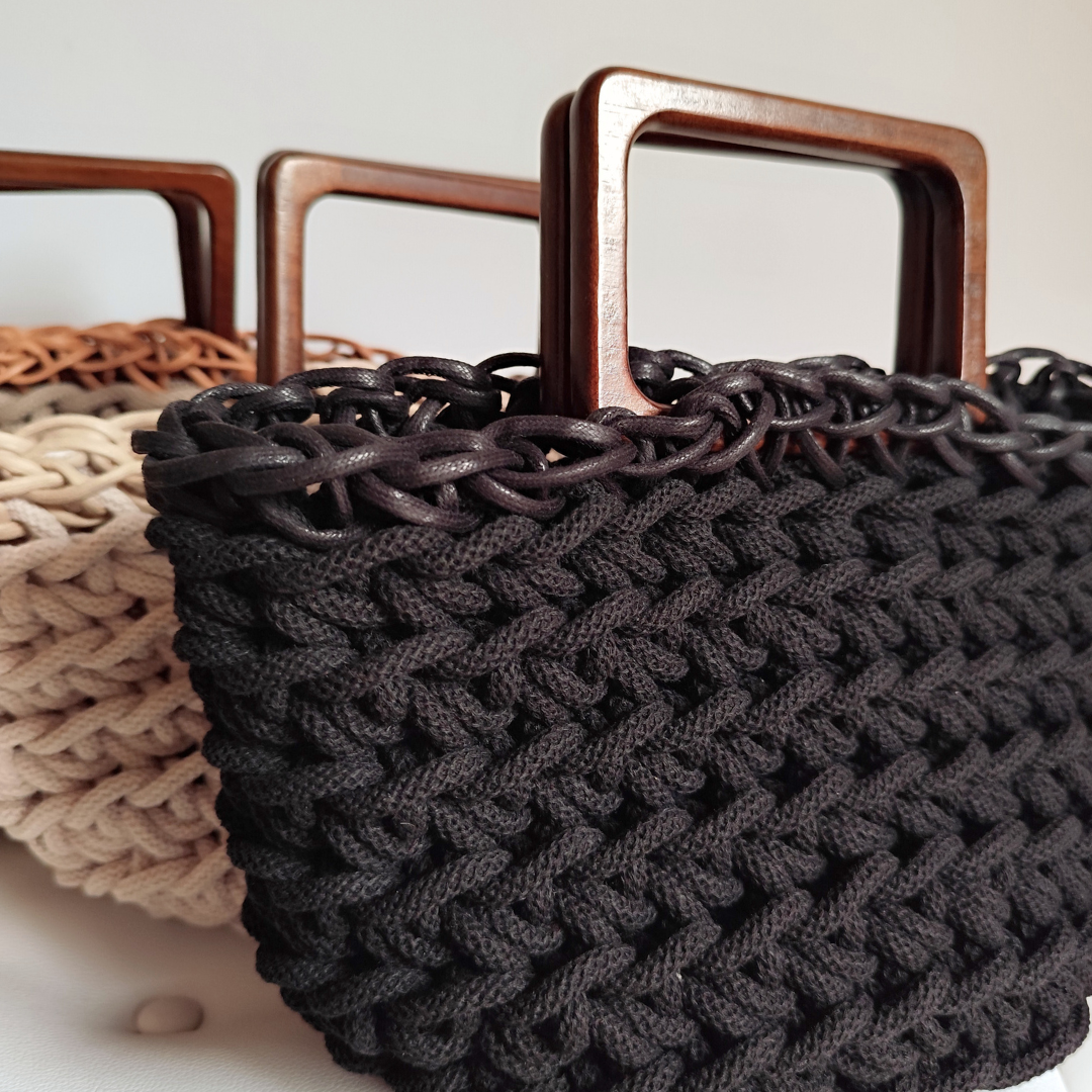 Macrame Spaghetti kit borsa roma color nero