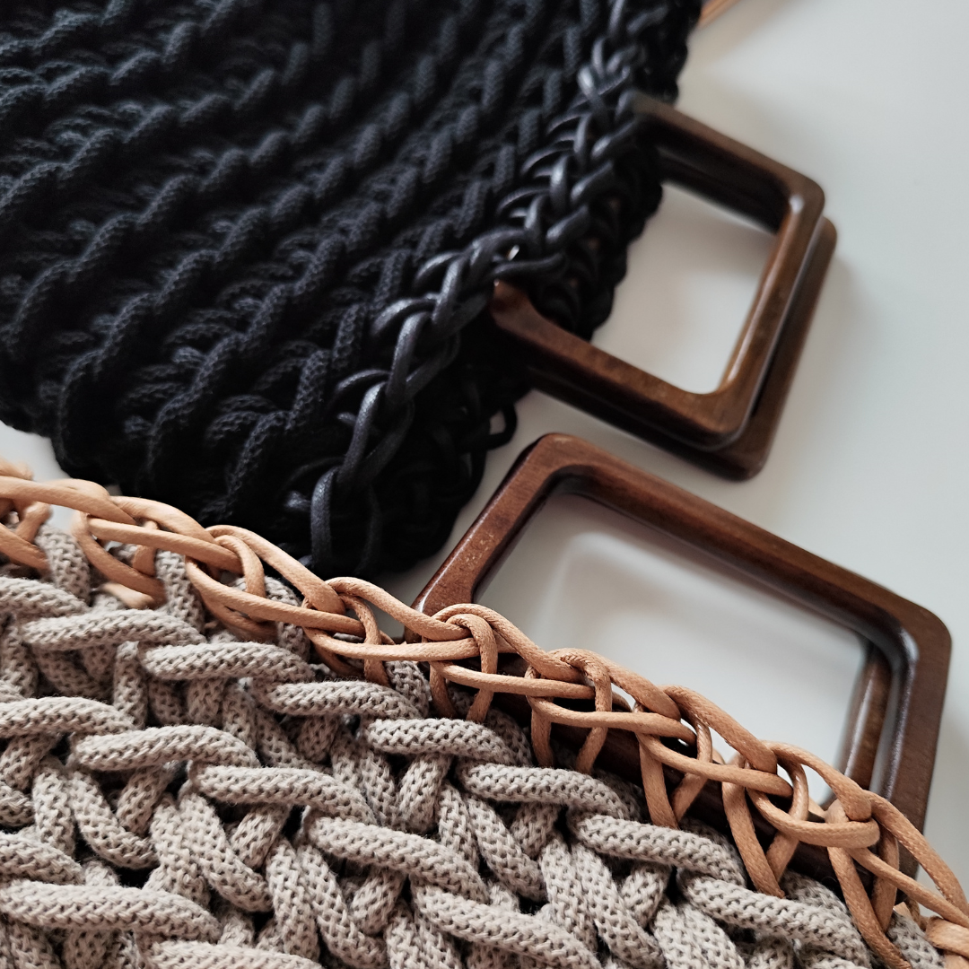Macrame Spaghetti Kit Borsa Roma colore nero e talpa