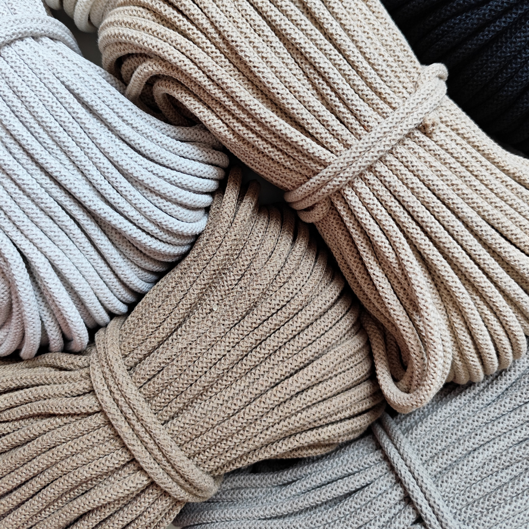 Macrame Spaghetti corda 7 mm cotone con anima