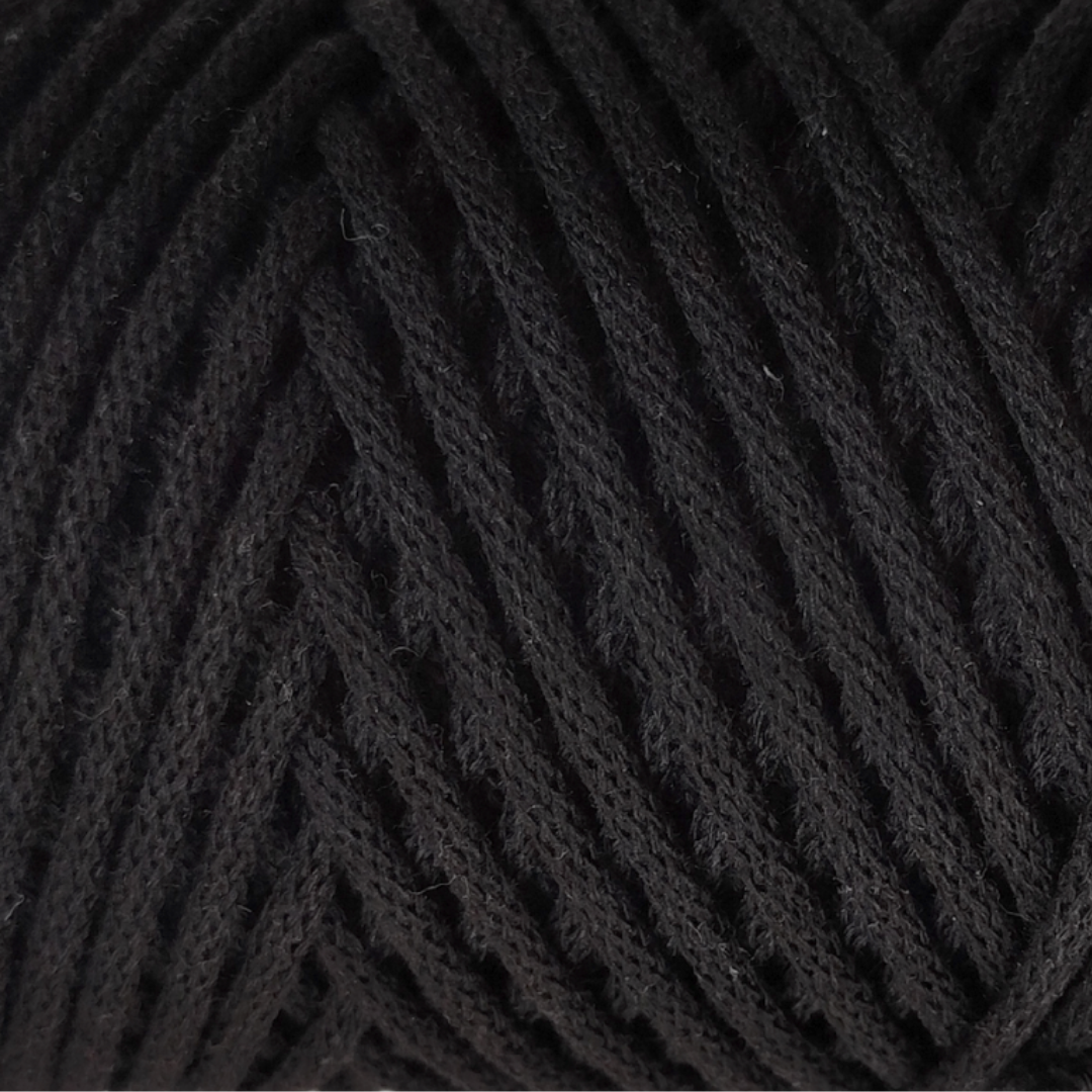 Macrame Spaghetti corda braided 4 mm colore nero per macrame e uncinetto