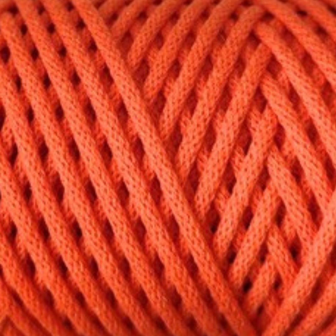 Macrame spaghetti corda braided 4 mm colore arancione per macrame e uncinetto