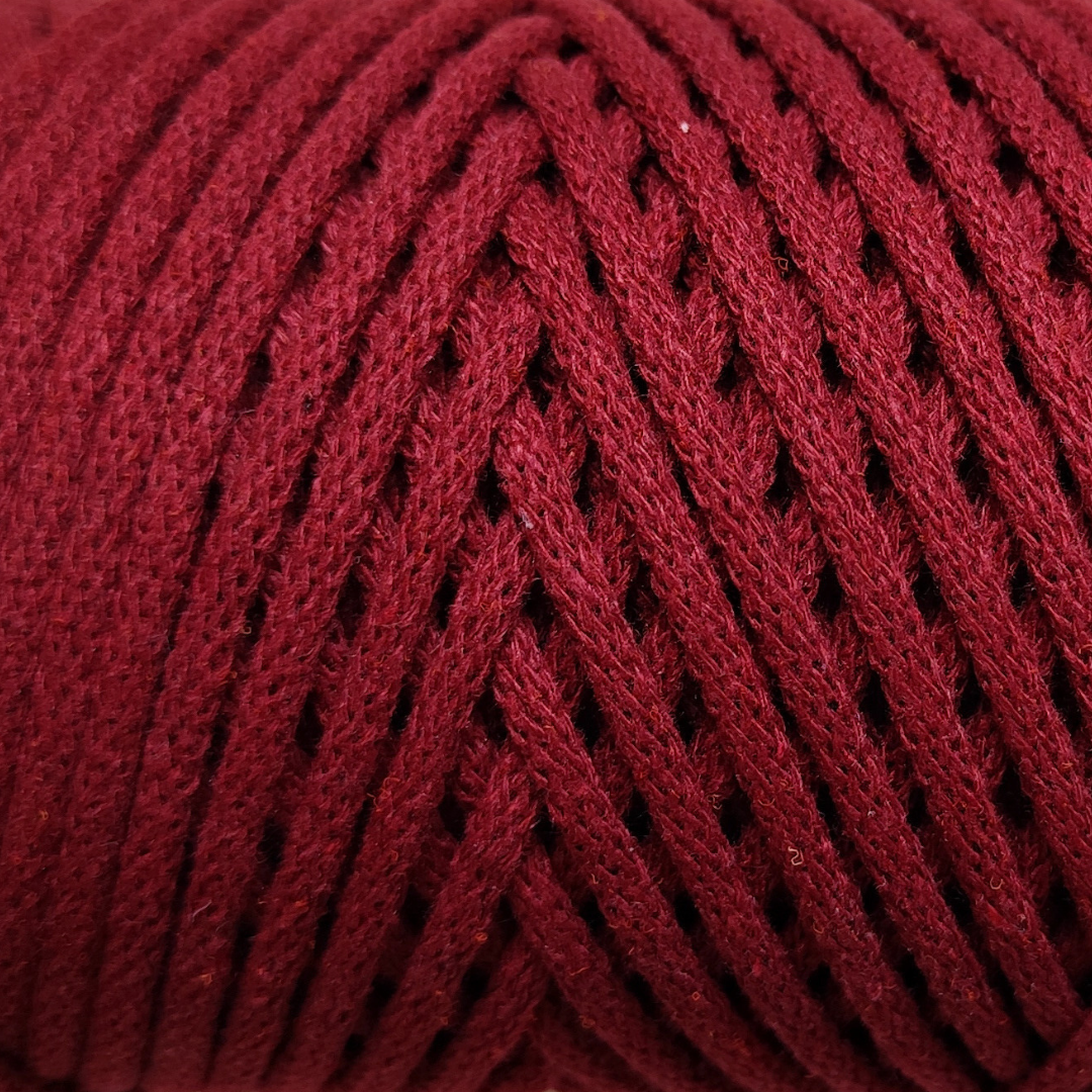 Macrame Spaghett corda braided con anima burgundy bordeaux 4 mm per uncinetto e macrame