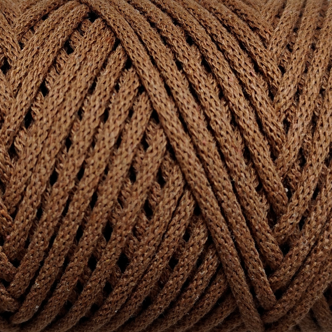 Macrame Spaghetti corda 4 mm color cannella braided per macrame e uncinetto