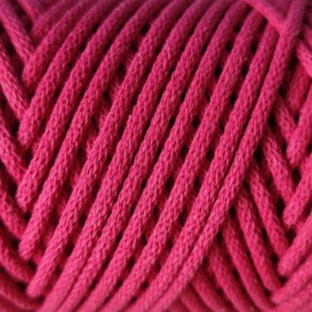 Macrame Spahetti corda braided 4 mm per uncinetto e macrame color fucsia