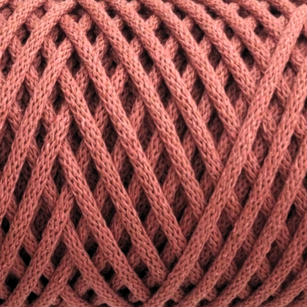 Macrame Spaghetti corda braided 4 mm color terracotta per macrame e uncinetto