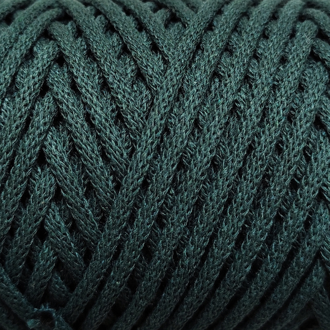 Macrame Spaghetti corda 4 mm braided color verde smeraldo per uncinetto e macrame