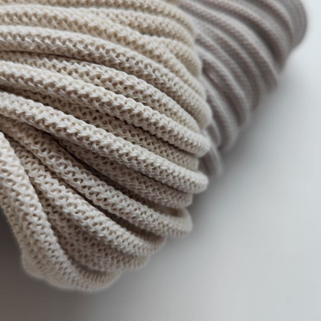 Macrame Spaghetti corda braided di cotone riciclato da 7 mm con anima 50 metri panna
