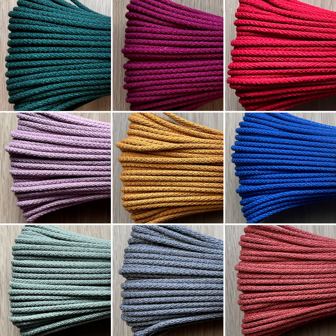 Macrame Spaghetti Corda 5mm per cucire a macchina - in cotone con anima in poliestere