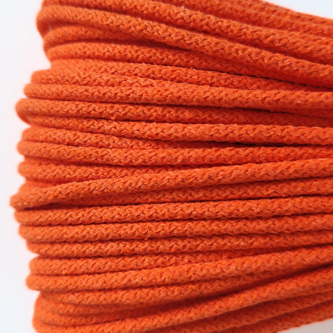 Macrame Spaghetti corda per macchina da cucire 5 mm di cotone con anima in poliestere arancione