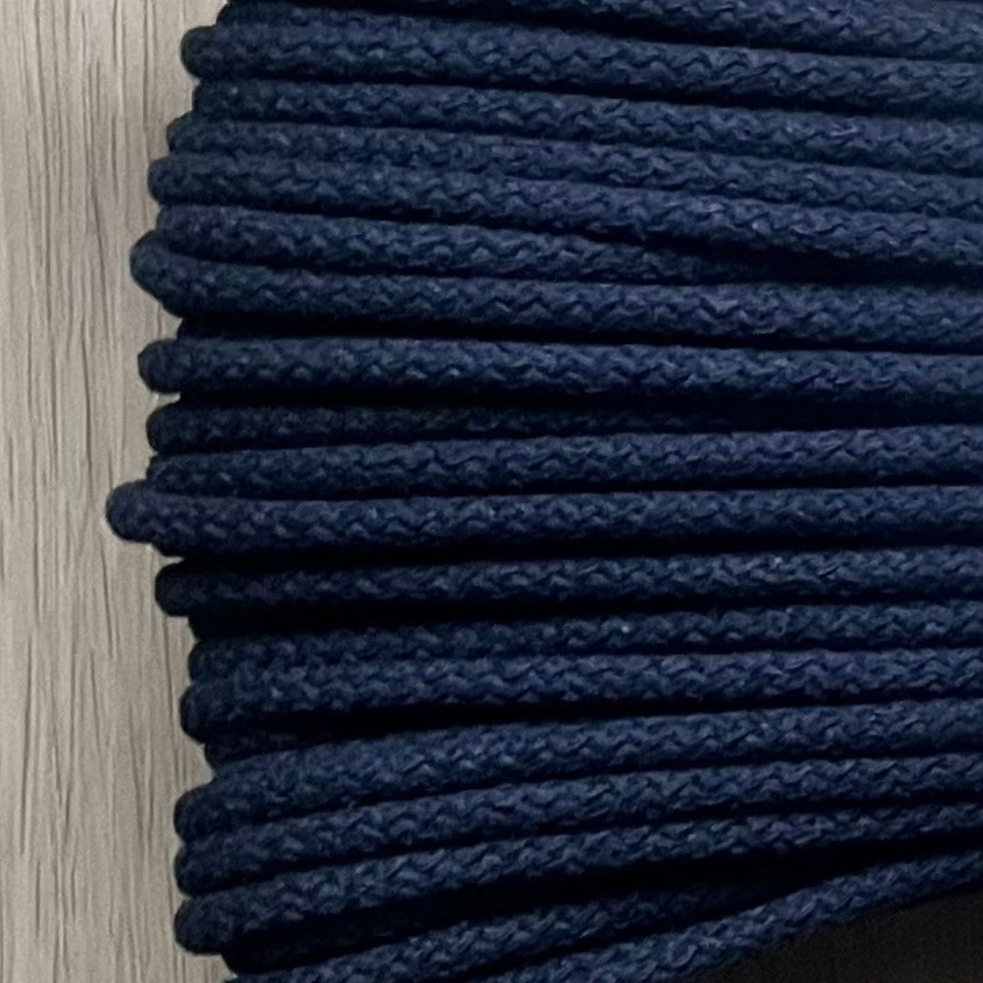 Macrame Spaghetti corda per macchina da cucire 5 mm di cotone con anima in poliestere blu notte