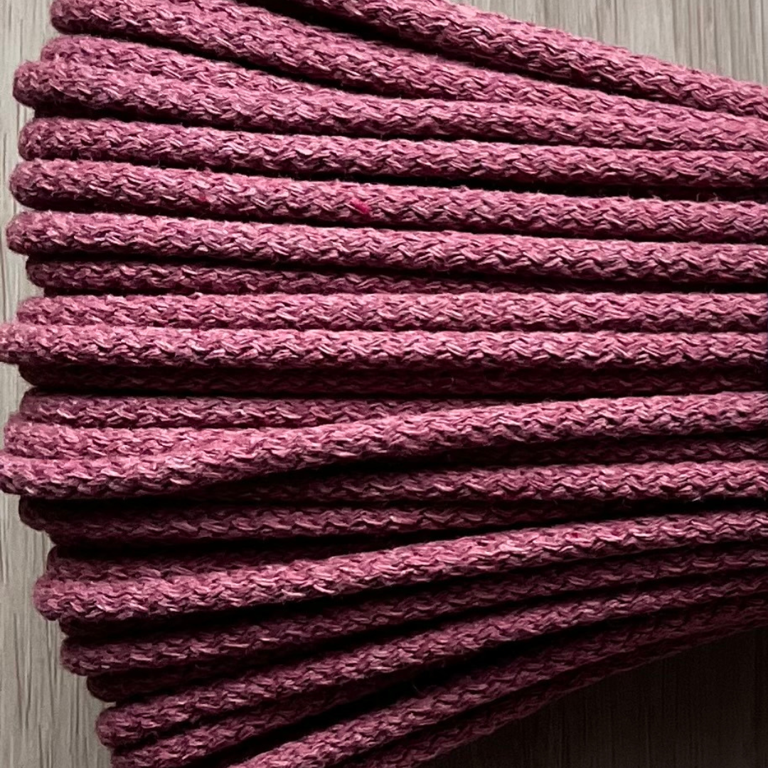 Macrame Spaghetti corda per macchina da cucire 5 mm di cotone con anima in poliestere rosa selvatica
