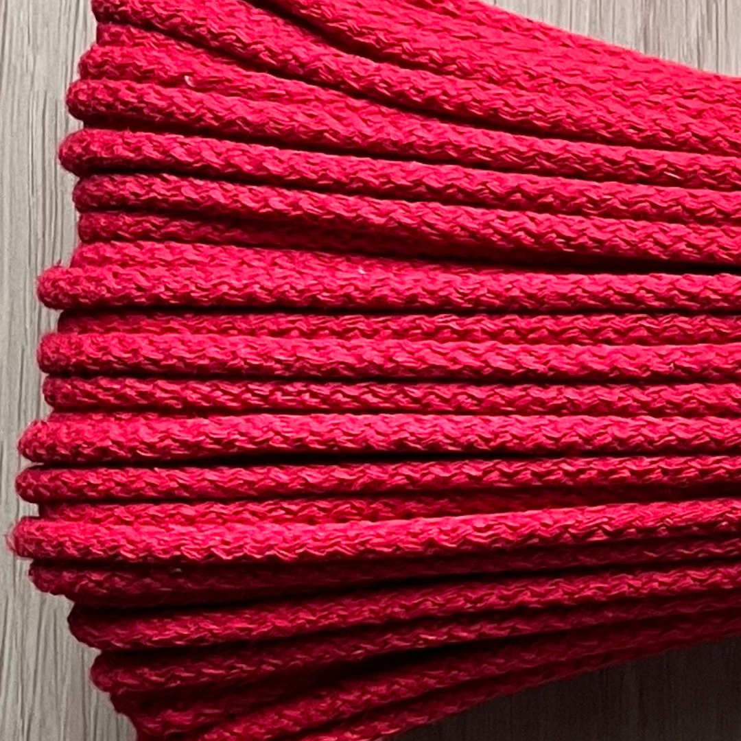 Macrame Spaghetti corda per macchina da cucire 5 mm di cotone con anima in poliestere rosso