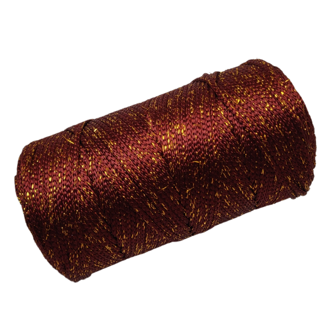 2mm cordoncino in poliestere colore bronzo oro Macrame Spaghetti per uncinetto
