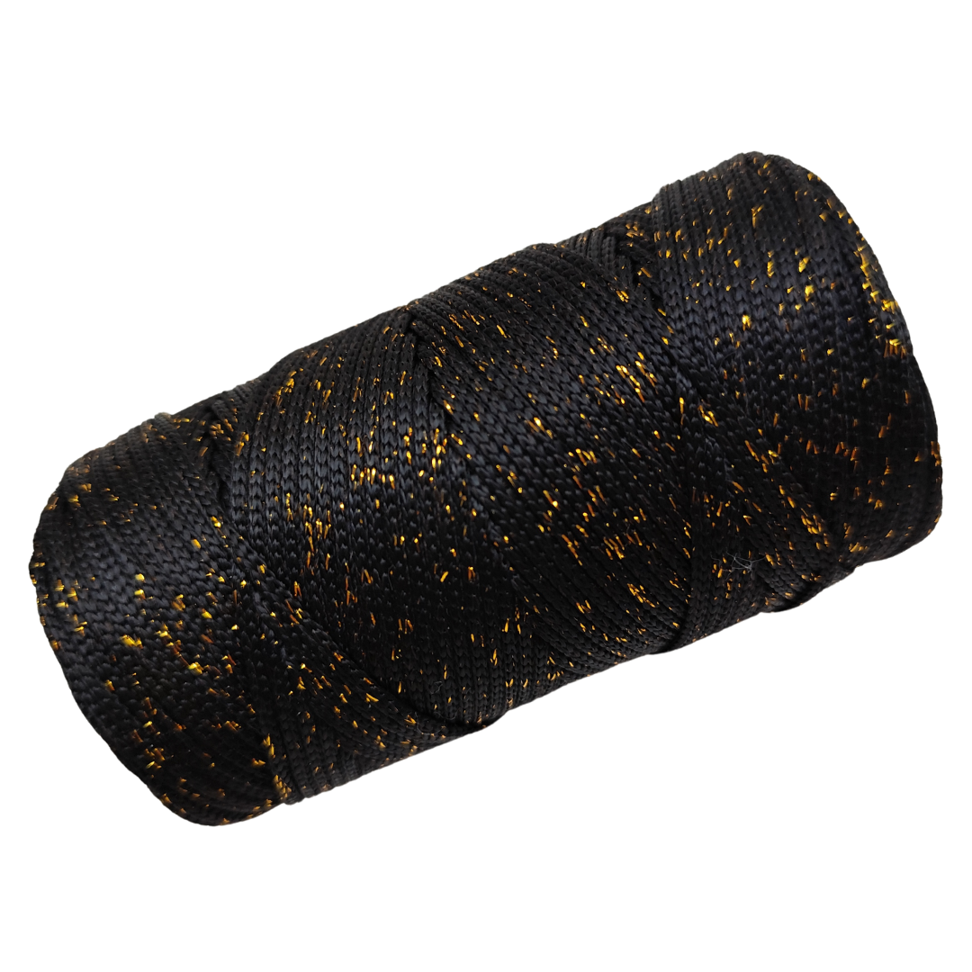 Cordoncino glitter 2mm colori caldi oro e argento - per borse e bijoux Macrame Spaghetti, uncinetto