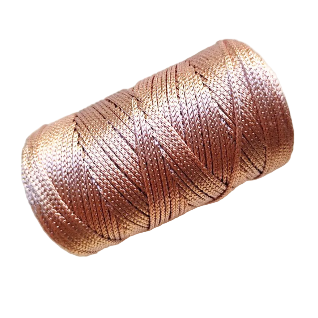 Macrame Spaghetti cordino in poliestere 2 mm colore rosa antico per uncinetto
