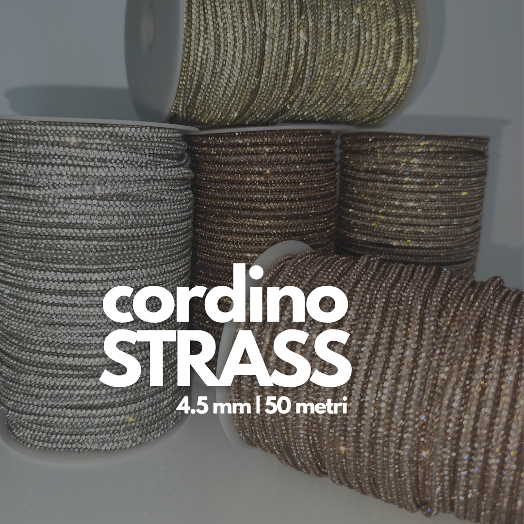 Macrame Spahetti cordino strass 4,5mm colori macrame uncinetto 50 metri