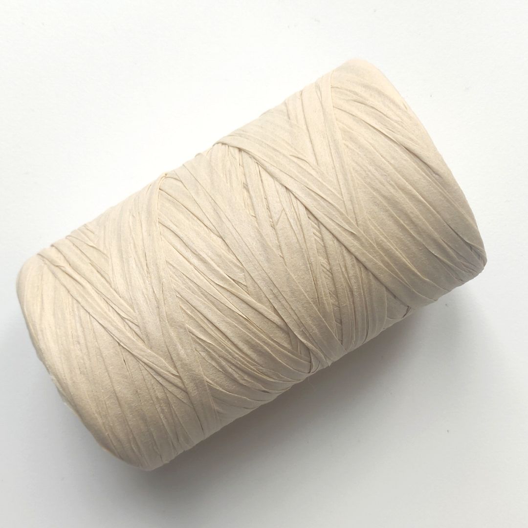 Natural Paper Raffia Ribbon in Creamy White/Ivory