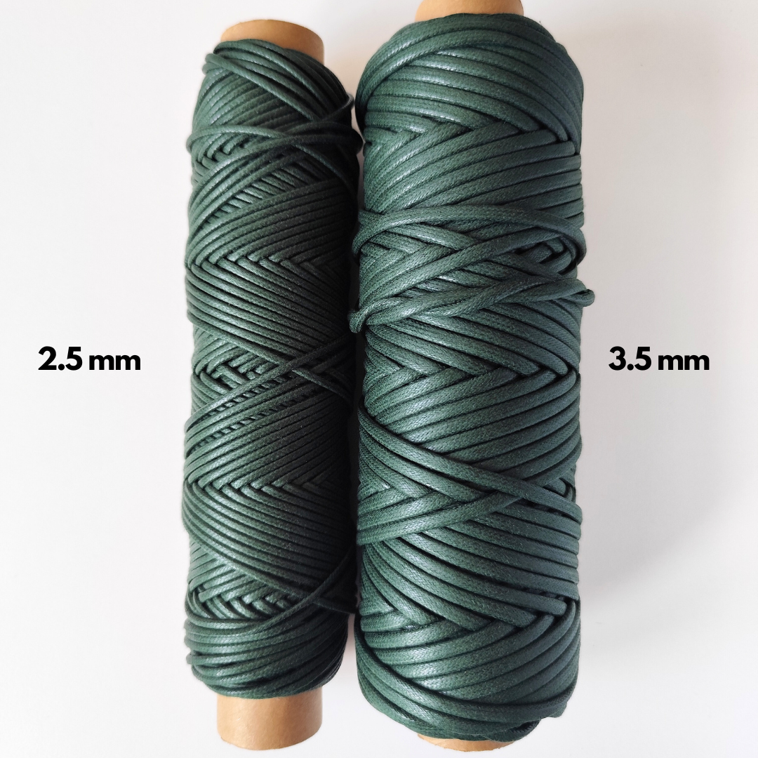 Cordoncino cerato in cotone | Verdone 2.5 mm, 3.5 mm 