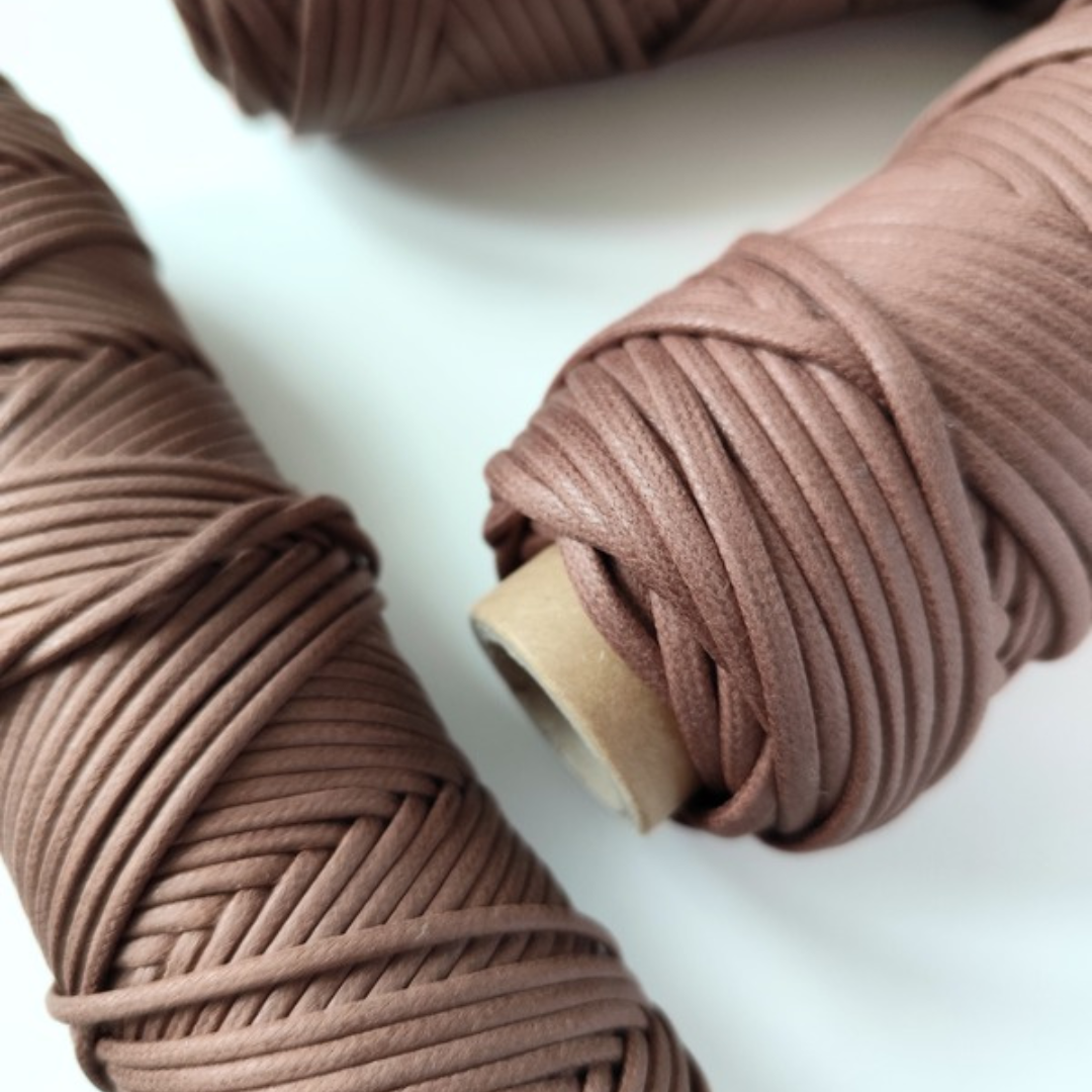 Cordoncino cerato in cotone | Zucca & Caffè Latte 2.5 mm, 3.5 mm 
