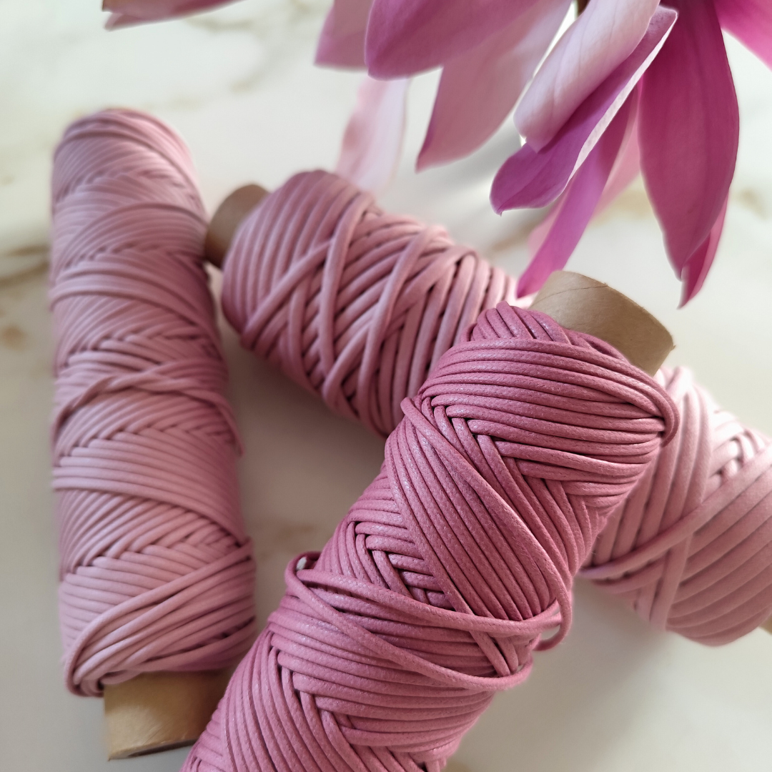 Cordoncino cerato in cotone | Orchidea & Malva 2.5 mm, 3.5 mm 