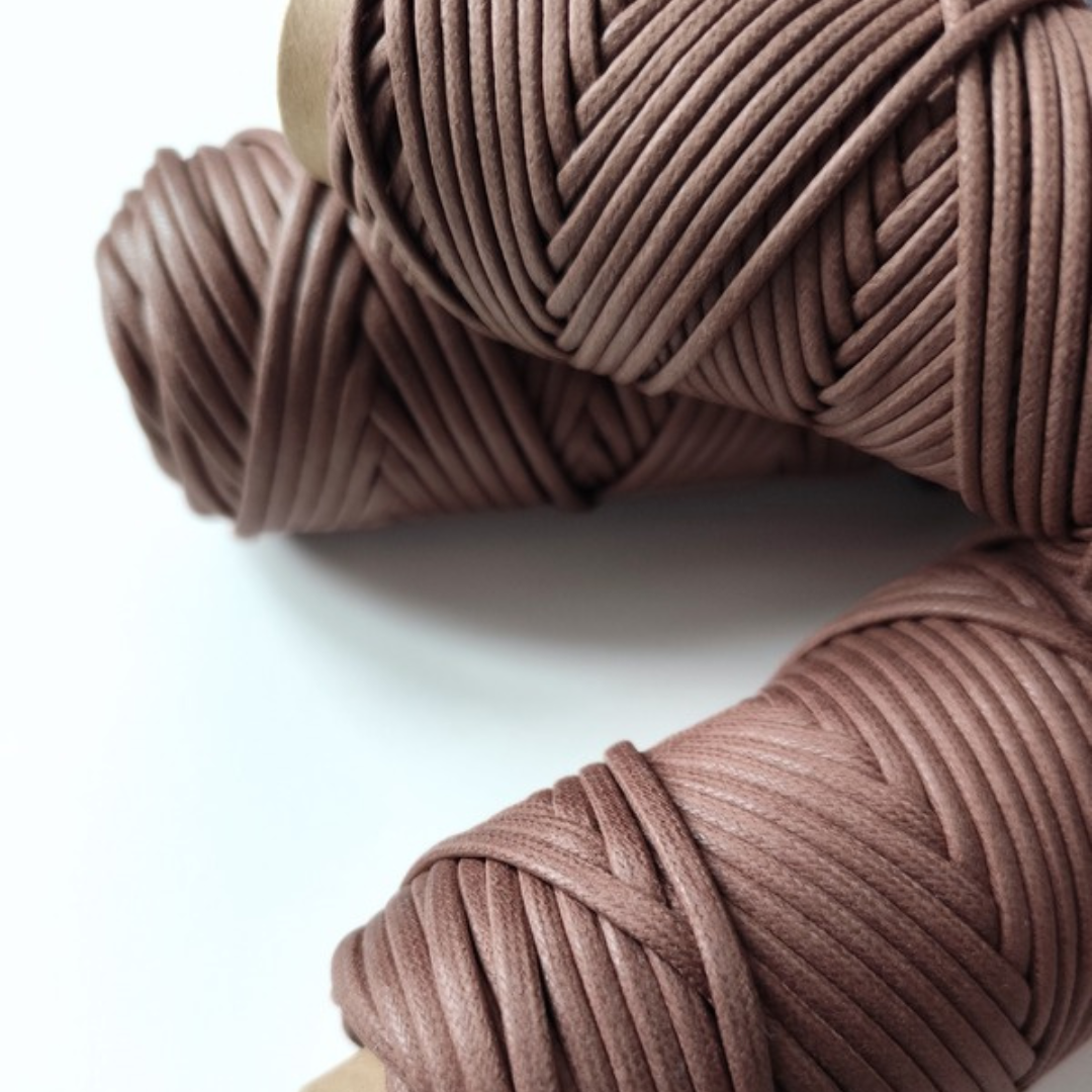 Cordoncino cerato in cotone | Zucca & Caffè Latte 2.5 mm, 3.5 mm 