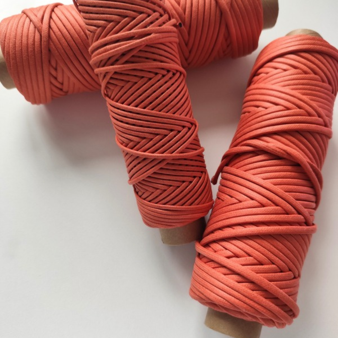 Cordoncino cerato in cotone | Zucca & Caffè Latte 2.5 mm, 3.5 mm 