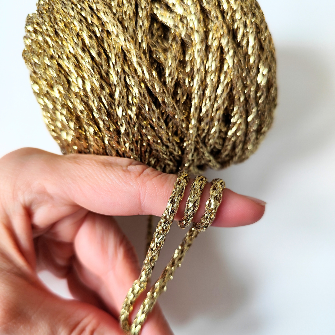 4mm Metallic Air Braided Cord | 50 meters