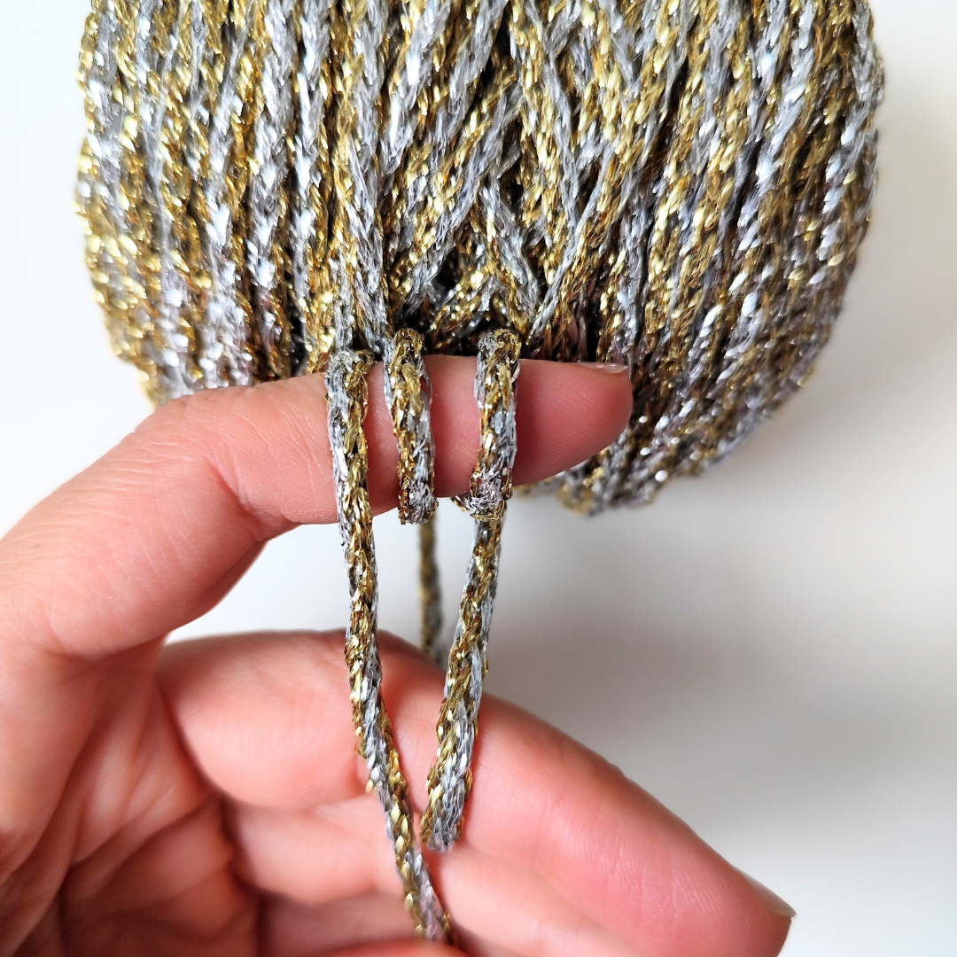 4mm Metallic Air Braided Cord | 50 meters