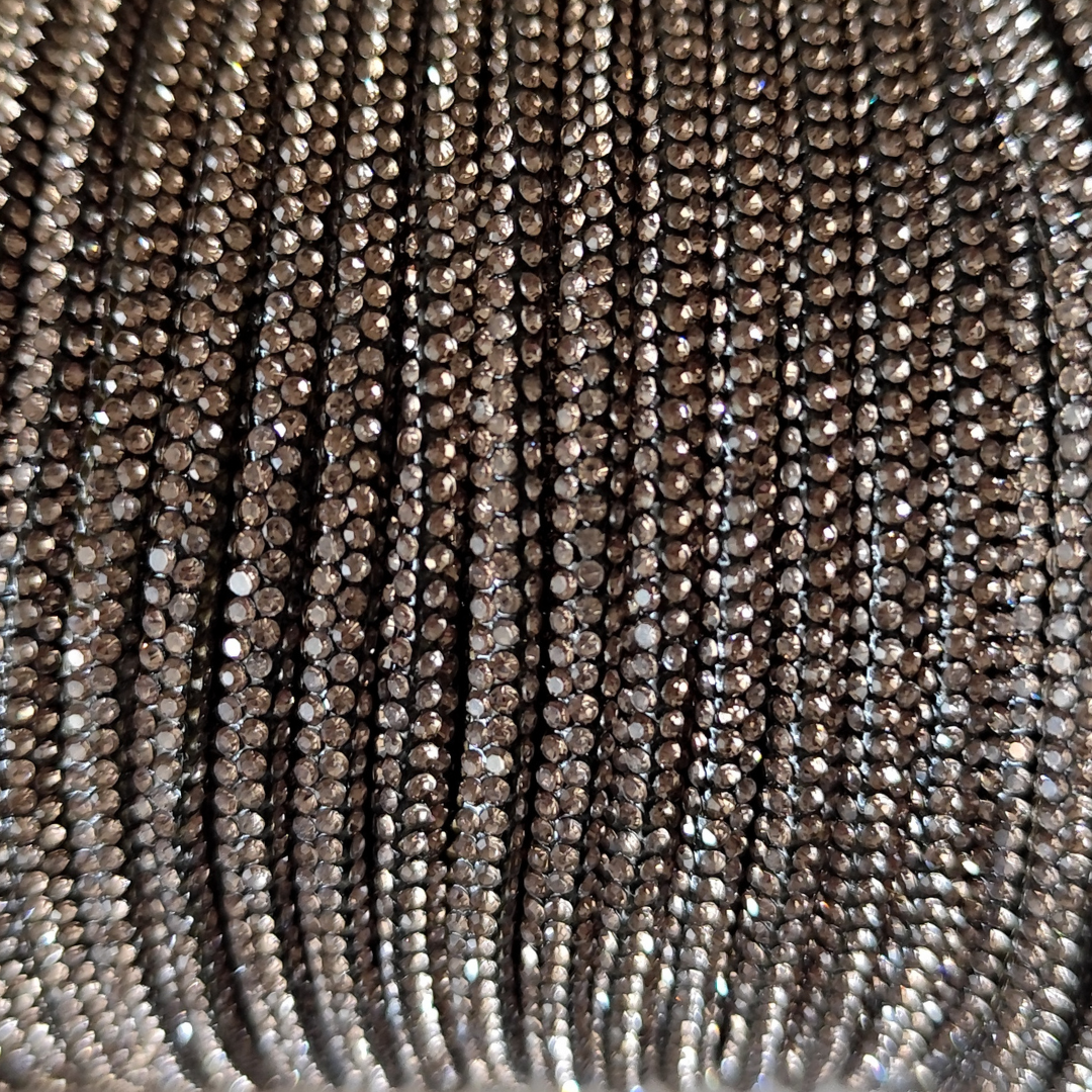 Cordino strass Macramè Spaghetti color bronzo scuro 4 mm con anima in cotone per gioielli, borse, fai da te