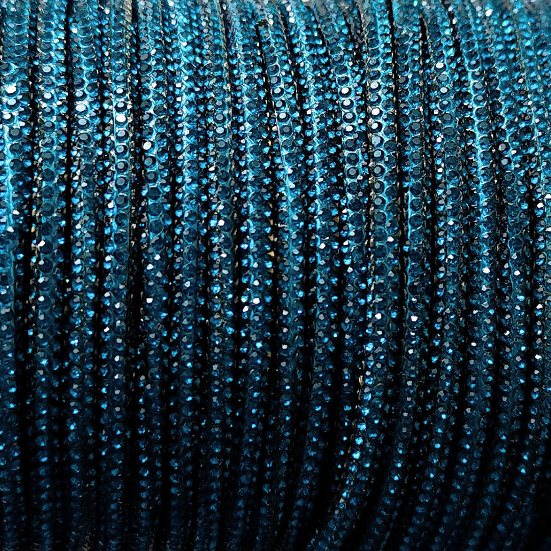 Cordino strass Macramè Spaghetti color verde acqua 4 mm con anima in cotone per gioielli, borse, fai da te