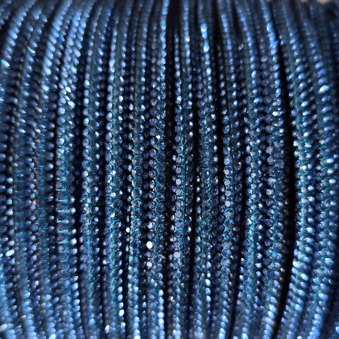 Cordino strass Macramè Spaghetti color denim jeans 4 mm con anima in cotone per gioielli, borse, fai da te