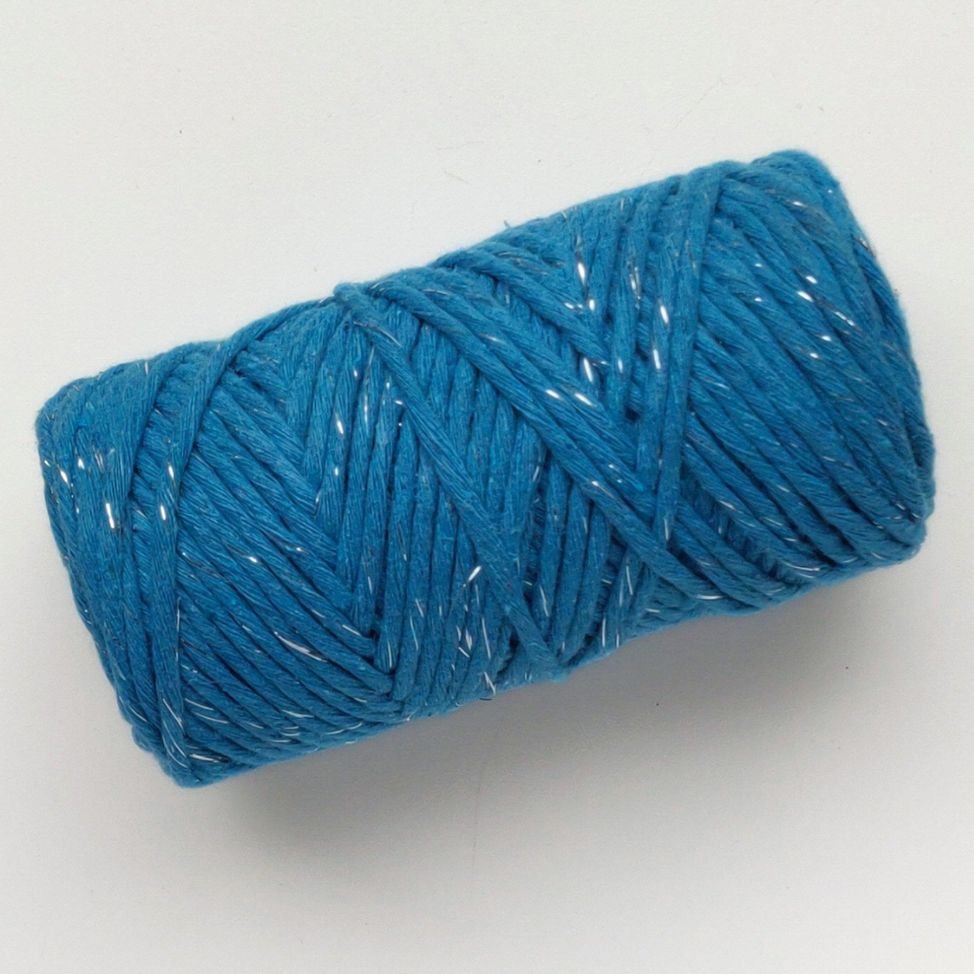 Corda di cotone glitterata da 3 mm