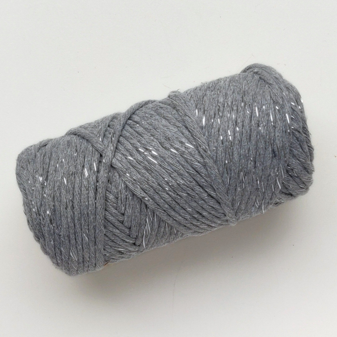 Corda di cotone glitterata da 3 mm