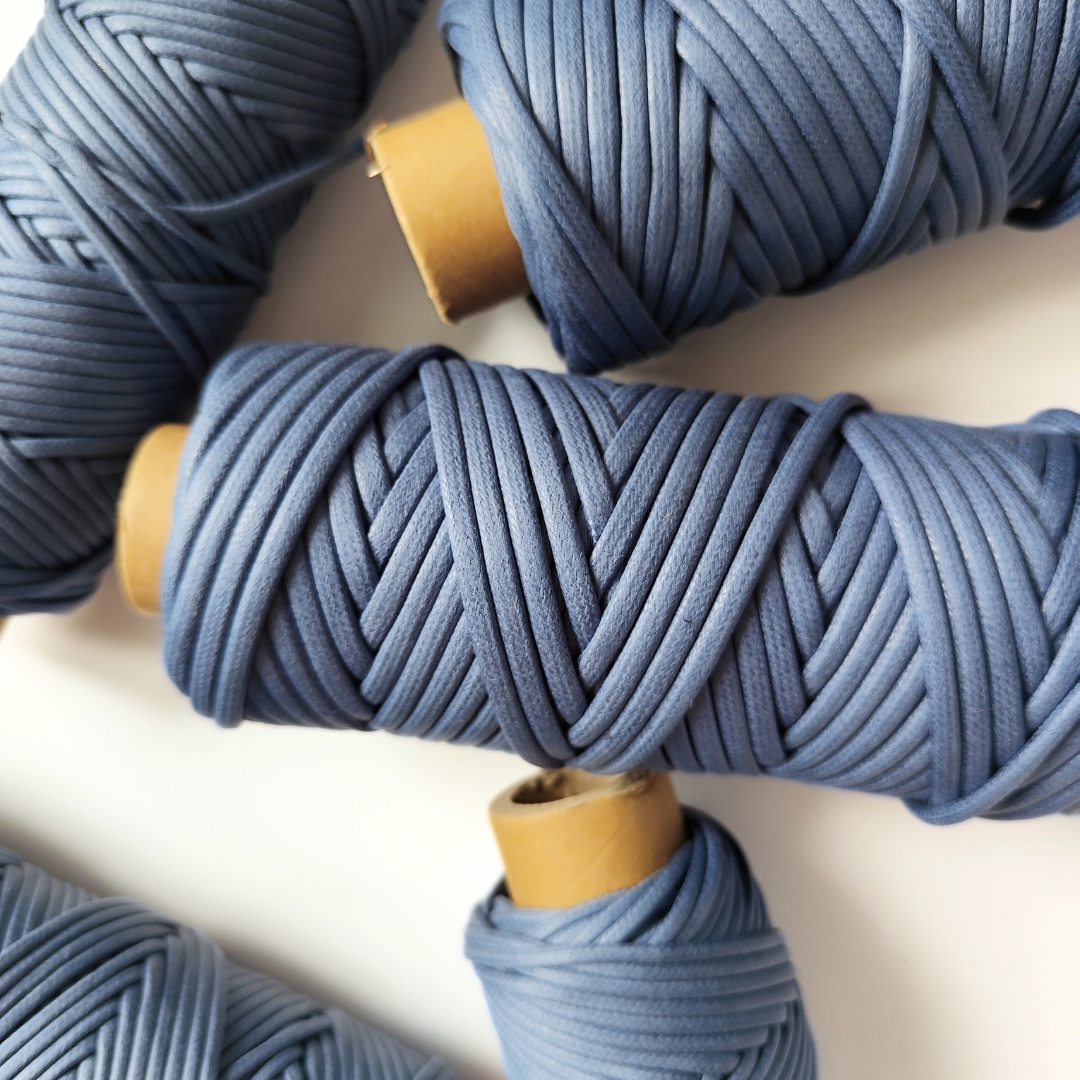Cordoncino cerato in cotone | Denim 2.5 mm, 3.5 mm 