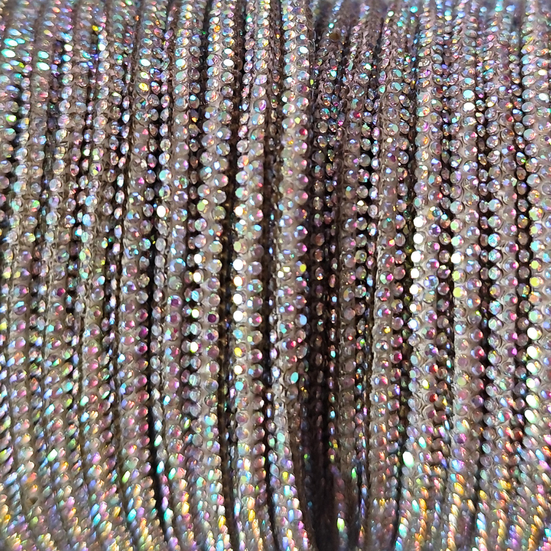 Cordino strass 4 mm Macramè Spaghetti color aurora  con anima in cotone per gioielli, borse, fai da te
