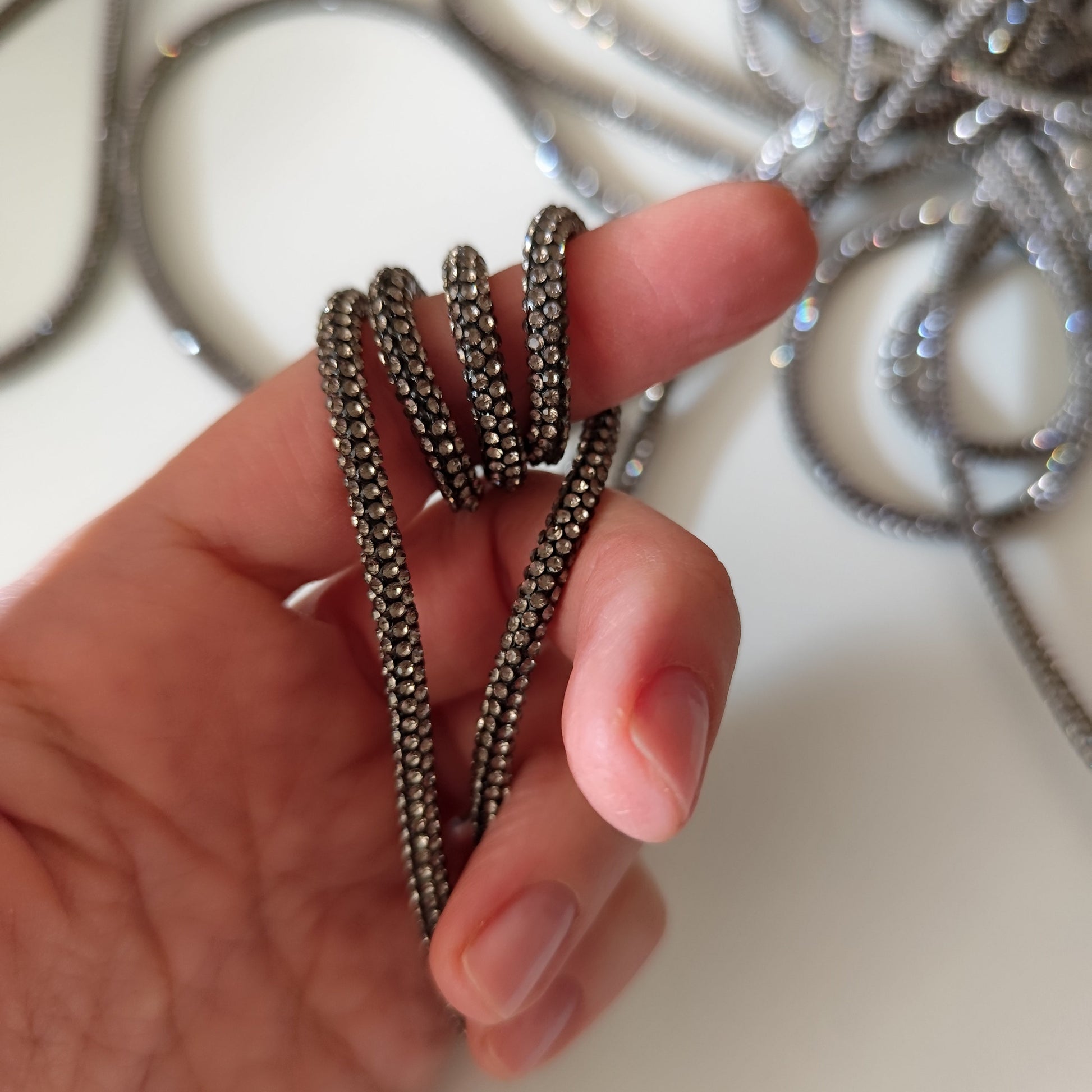 cordino strass macrame spaghetti 4 mm colore bronzo scuro anima in cotone